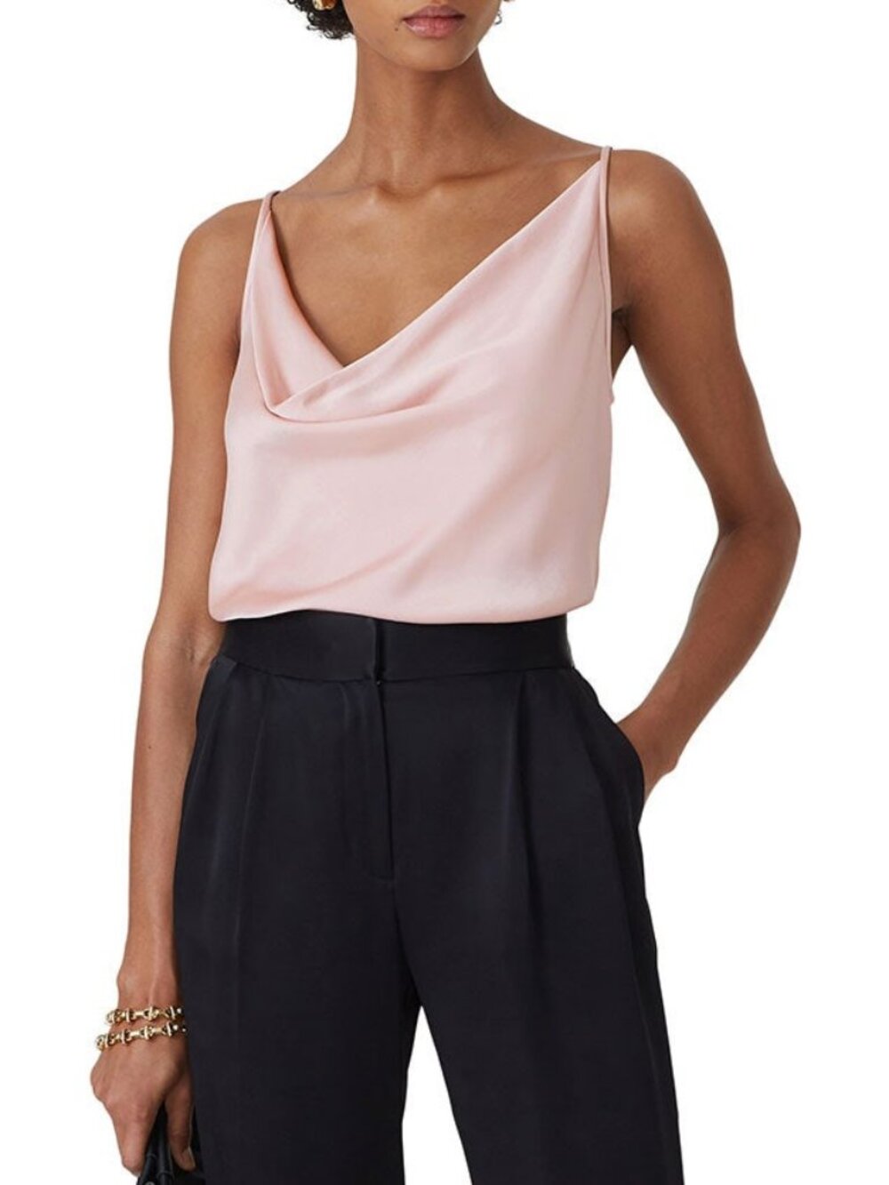 Pink Cowl Neck Cami